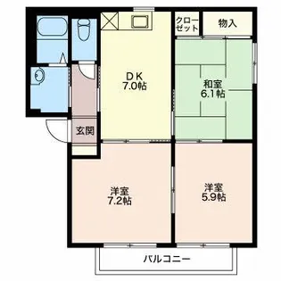 ハイジドルフ【1階】の間取り