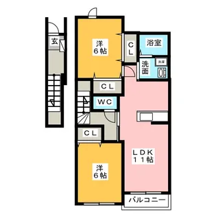 ユーベル【2階】の間取り