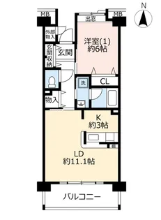 URコンフォール領家【4階】の間取り