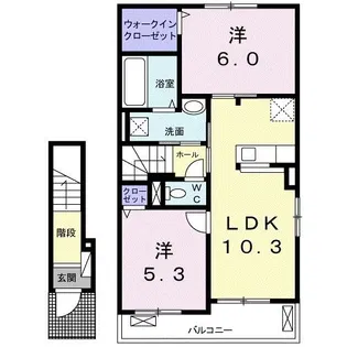 ニュービレッジ 大塚【2階】の間取り