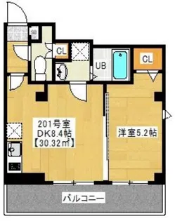 オプンティア大師前【2階】の間取り