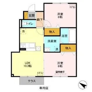 ラヴィラントさしま A【1階】の間取り