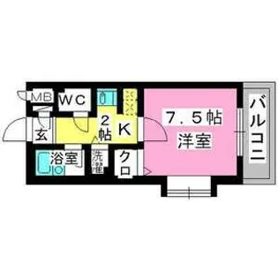 プレデュパルク壱番館【6階】の間取り