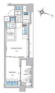 ルフォンプログレ神田プレミア【3階】の間取り