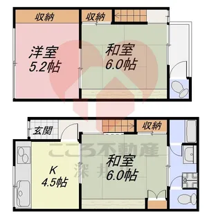 大阪府堺市堺区緑町2【一戸建】の間取り