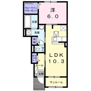 ピースフルハイツ A【1階】の間取り