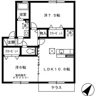 パークハイム B棟【1階】の間取り