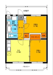 2DKの間取り画像