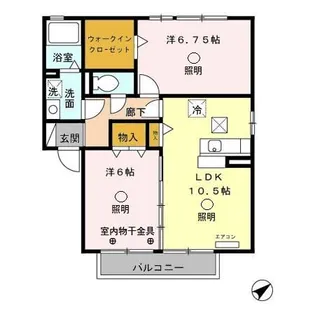 埼玉県北足立郡伊奈町西小針2【アパート】の間取り
