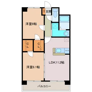 エーフィールズ新田東【5階】の間取り
