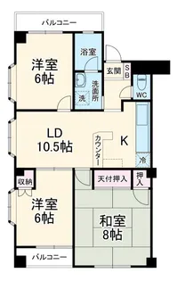 マンションカオル【3階】の間取り