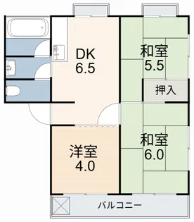 スカイプラザ若松【4階】の間取り