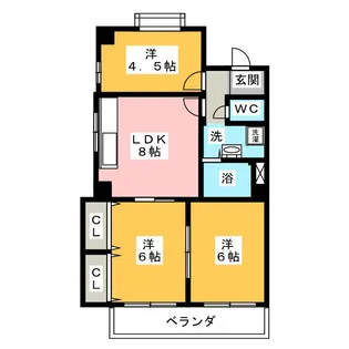 宏栄ハイツ【2階】の間取り