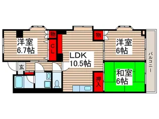 プランドールオカダ【3階】の間取り