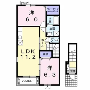 徳島県阿南市上中町中原【アパート】の間取り
