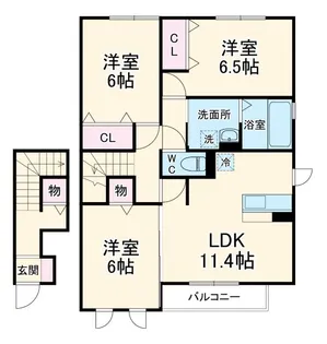 2LDKの間取り画像