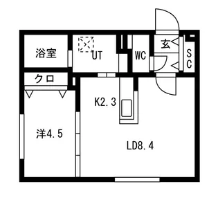 1LDKの間取り画像