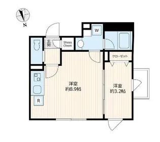 ウェルスクエアイズム下高井戸【3階】の間取り