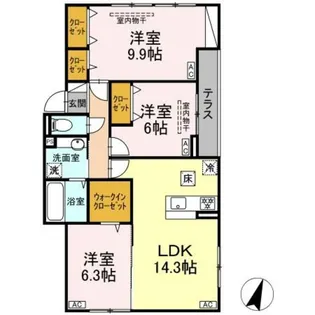 ホルテンジエ原町田【1階】の間取り