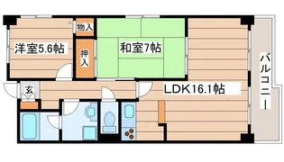 グランパークス八乙女【5階】の間取り