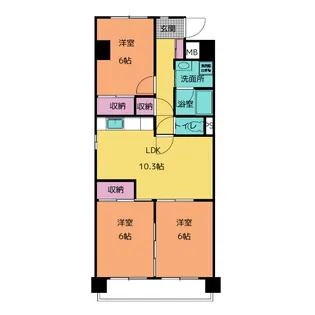 City 堀木【4階】の間取り