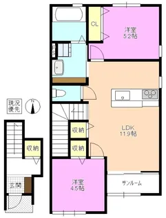 クアトロ常盤【2階】の間取り