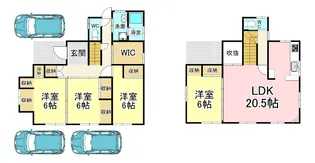 福岡県北九州市小倉南区湯川2【一戸建】の間取り