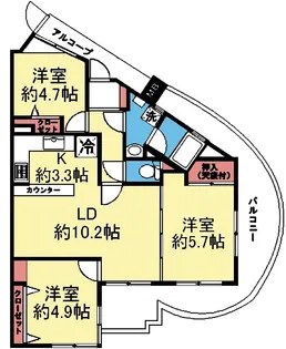 アール・ケープラザ新横浜【9階】の間取り