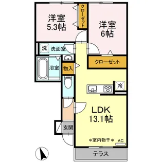 ブルーメ【1階】の間取り