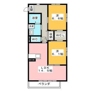 メルベーユ【1階】の間取り