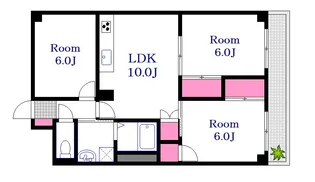ヴィラブランシュ住田【6階】の間取り