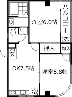 シュロス吉川【4階】の間取り