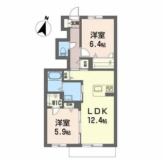 シャーメゾン ローレルII【1階】の間取り