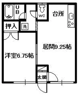 コーポ川岡【1階】の間取り