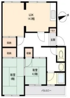 国際プラザ昭和ウエスト【5階】の間取り