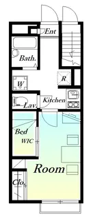 レオパレスグリーンリバー2【1階】の間取り