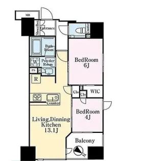 シティハウス東京八重洲通り【10階】の間取り