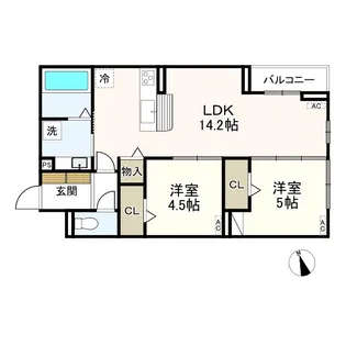 D-PRECIOUS武蔵野【2階】の間取り