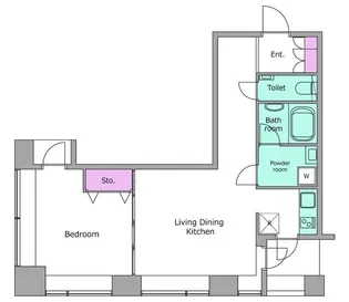 レジディアタワー麻布十番【5階】の間取り