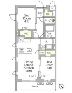 グランパーク千駄ヶ谷レジデンス【2階】の間取り