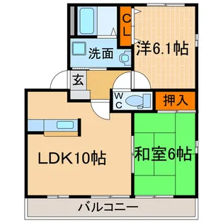 フォブールタウン須崎【1階】の間取り