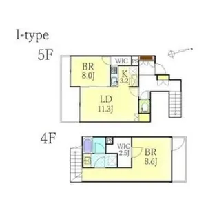 ディルッソ西間門【5階】の間取り