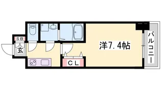 レジュールアッシュ神戸元町【4階】の間取り