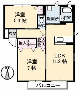 シャーメゾンフェリーチェ【2階】の間取り
