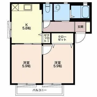 シャンテ西焼津C【1階】の間取り