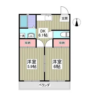 上里ハイツA【2階】の間取り
