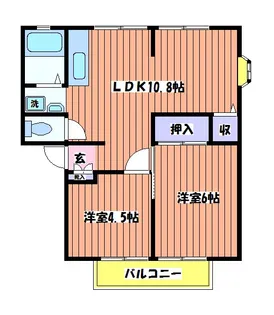 サニーヒルズ【1階】の間取り