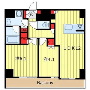 クレストコート東日暮里【5階】の間取り