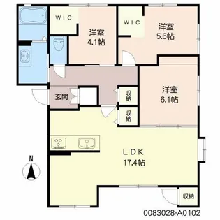 グランバリエ フィールド A棟【1階】の間取り