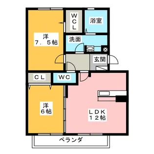 気噴パークハイツI【3階】の間取り